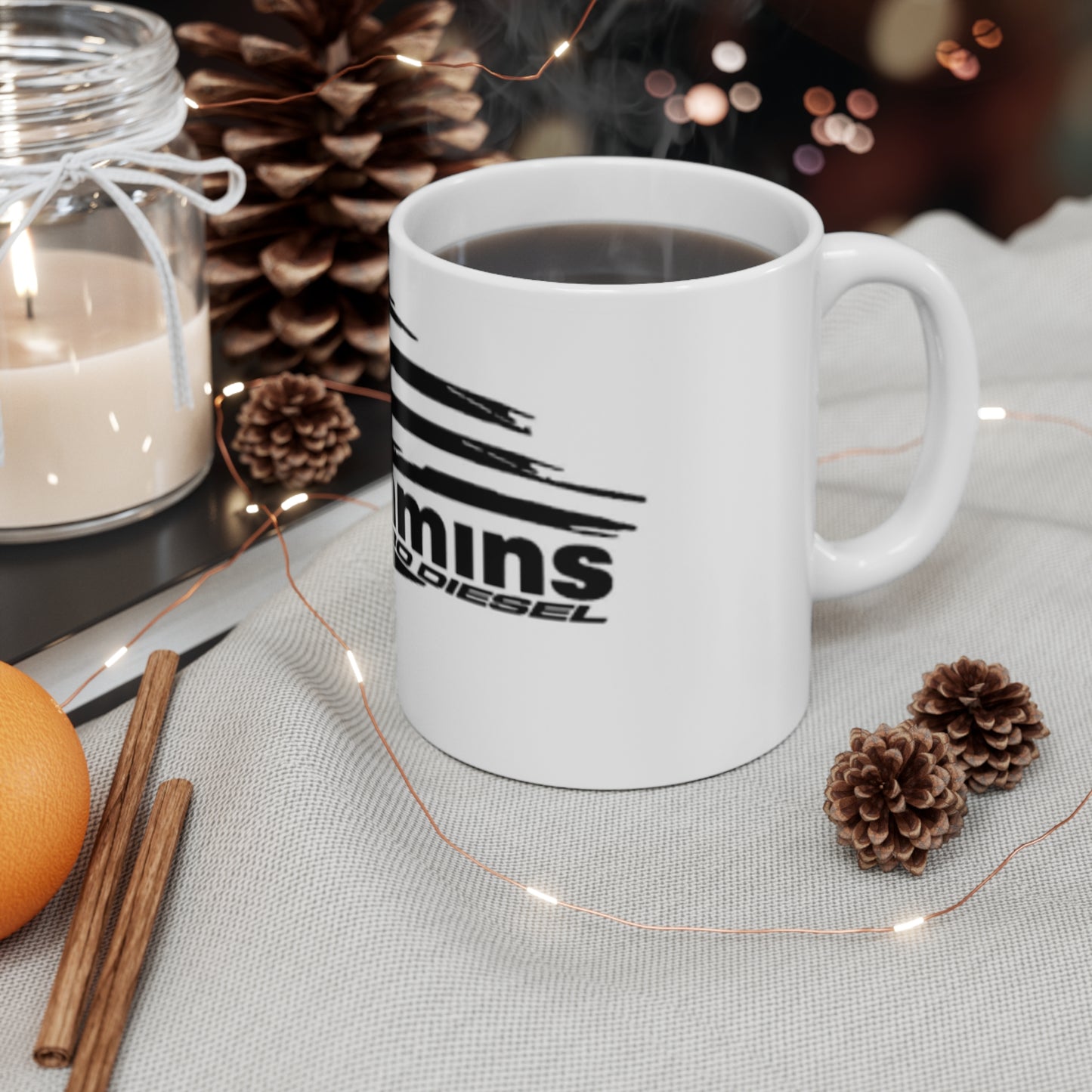 Cummins Turbo Diesel Mug | USA Flag Mug, Coffee Cup for Diesel Lovers, Gift for Truck Enthusiasts, Americana Decor